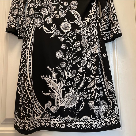 White House Black Market Women's Square Neck Bell Sleeve Floral Dress Size S - Picture 4 of 5
